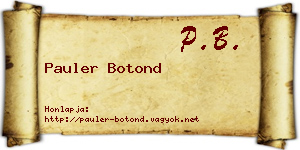 Pauler Botond névjegykártya